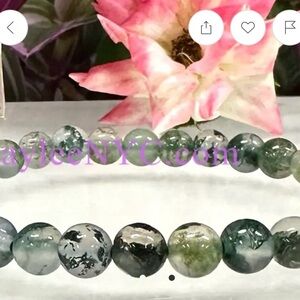 Moss Agate 6mm 7.5”Crystal Healing Stretch Bracelets